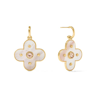 Colette Statement Hoop and Charm Earring - Champagne