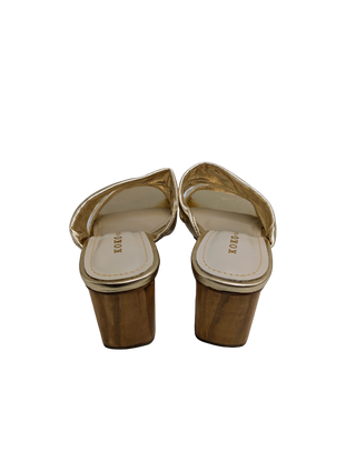 Alia Leather Heel - Gold Metallic