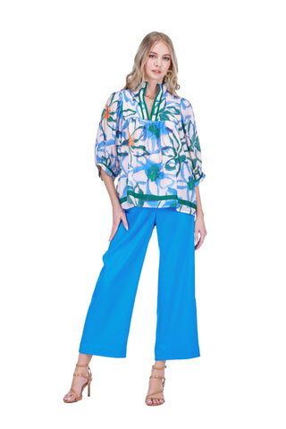 Jade Puff Sleeve Top - Wandering Bloom