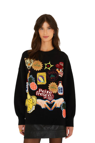 Tropical Patch Knit Sweater