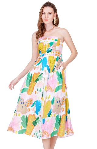 Gathers Tube Dress - Garden Art