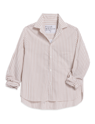 Untuckable Button-Up Shirt - Camel Cream Stripe