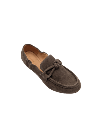 Anya Flat - Dark Taupe Suede