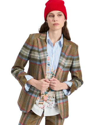Vilagallo Blazer - Olive Plaid