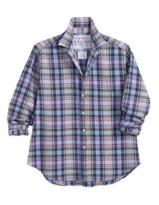 Frank and Eileen Relaxed Button-Up Shirt - Blue Green Plaid