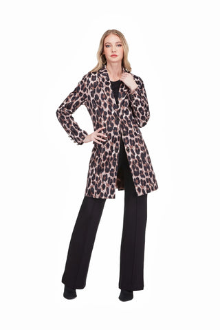 Jade Buttondown Coat - Leopard