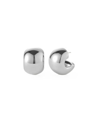 Gemma Hoops - High Polish Silver