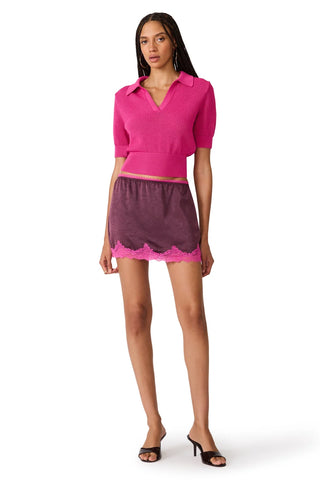 Steve Madden Lark Sweater Top - Pink Violet