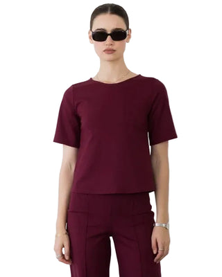 Ripley Rader Ponte Extended Short Sleeve Top - Wine