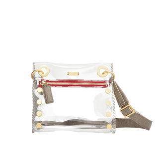Hammitt Tony Small Clear - Pewter/Brushed Gold/Red Zip