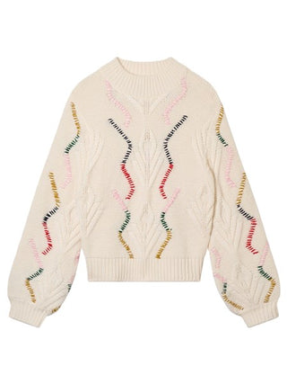 Overstitch Cable Turtle - White Multi