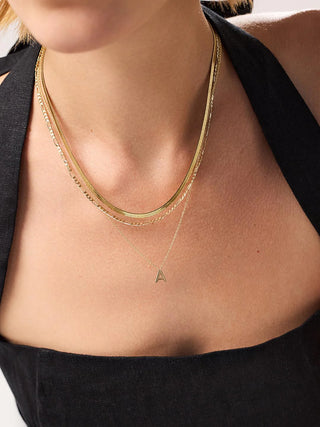 Ina Herringbone Chain Necklace - Gold