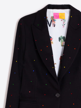 Rhinestone Blazer - Black Multi