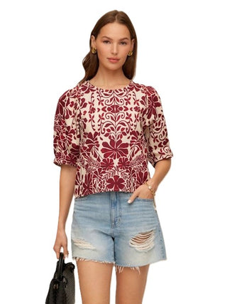 Rosie Puff Sleeve Top - Print