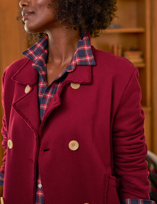 Cropped Sweatshirt Peacoat - Garnet