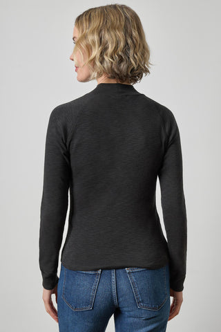 Lilla P Raglan Long Sleeve Mock Neck - Black
