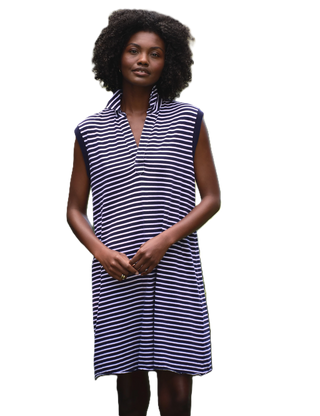 Mini Lily Polo Dress - Yacht Stripe