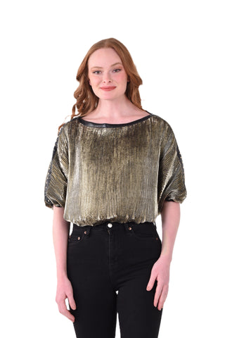 Quinn Top - Black/Gold