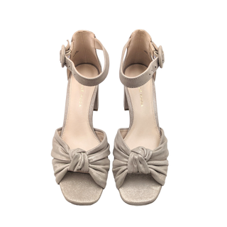 Anesa Shimmer Suede Heel - Dark Taupe