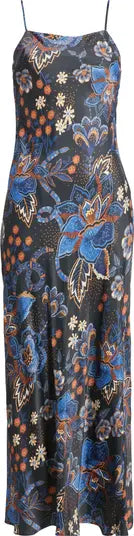 Black Slip Maxi Dress - Snakes Bouquet