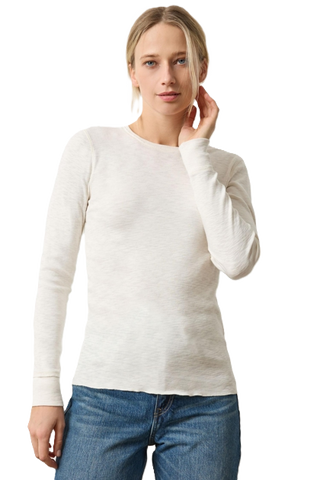 Rib Slub Long Sleeve Crewneck - Talc