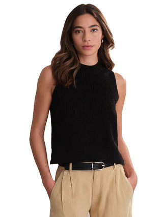 Demi High Crew Neck Tank - Black