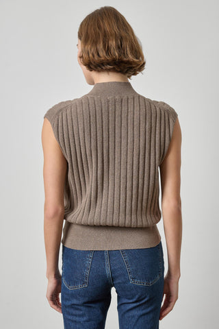Lilla P Mock Neck Wedge Sweater - Mink