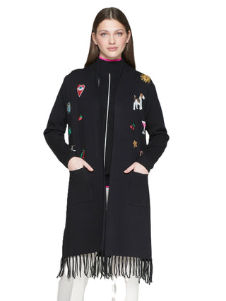 Embroidered Cardigan - Black