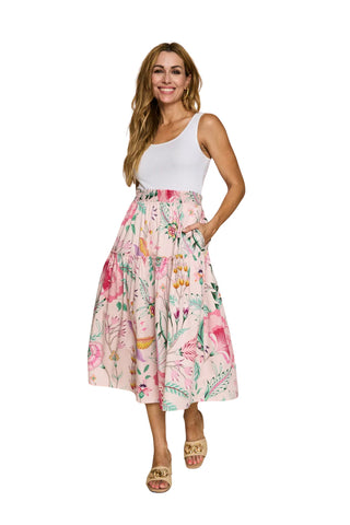 Sunshine Midi Skirt - Blush Garden Bouquet