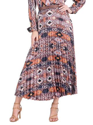 Jade Mesa Pleated Skirt 35" - Copper