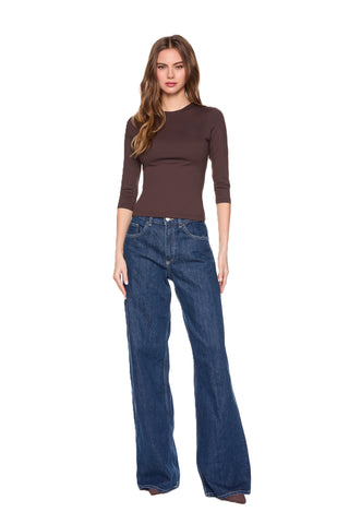 Crew Elbow Sleeve Top 5" - Coco