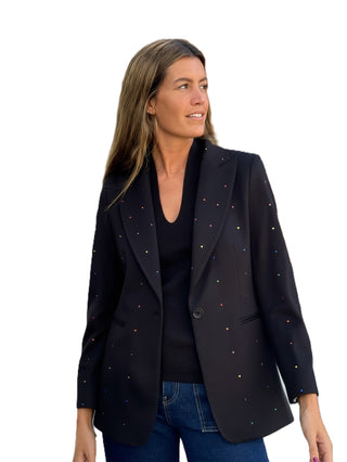 Rhinestone Blazer - Black Multi