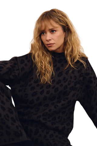Molly Bracken Raw Hem Leopard - Dark Grey