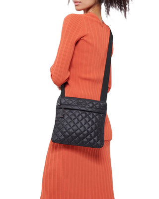 Metro Flat Crossbody - Black