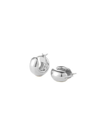 Mini Tome Hoop Earrings - High Polish Silver