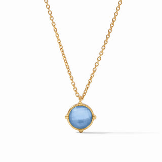 Honeybee Solitarie Necklace - Iridescent Chalcedony Blue
