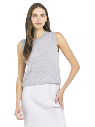 Forbes Cashmere Sleeveless Tee - Heather Grey