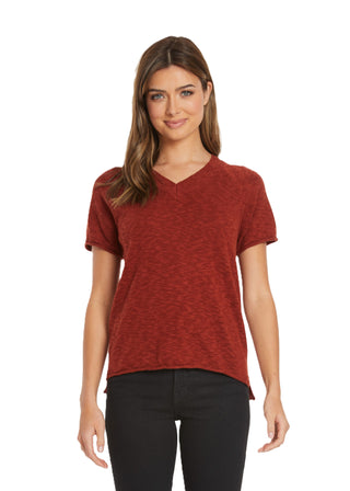 S/S Open V-Neck Sweater - Cider