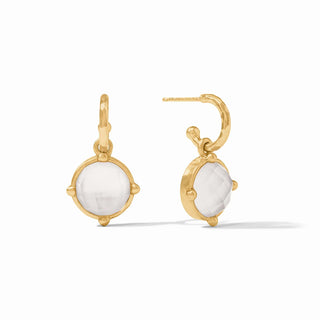 Honeybee Hoop & Charm Earring - Iridescent Clear Crystal