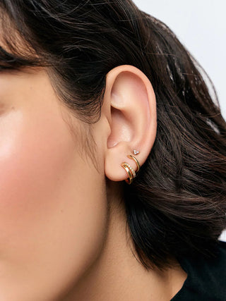 Toda Mini Double Hoop - Gold