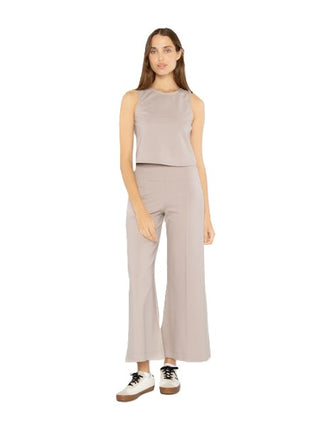 Crop Wide Leg Pant - Clay