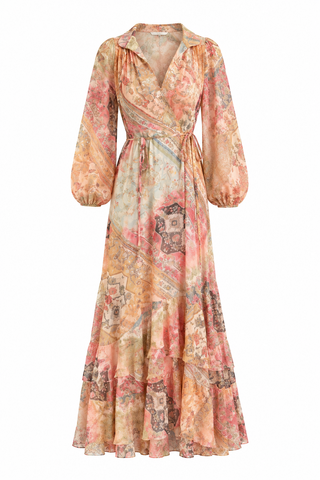 Zelina Long Sleeve Maxi Dress - Multi