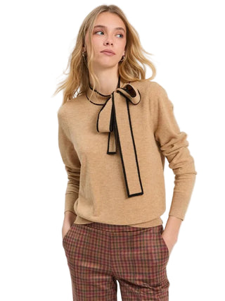Vilagallo Bow Sweater Camel