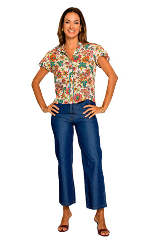 Short Sleeve Emily Top - Wallflower Ivory