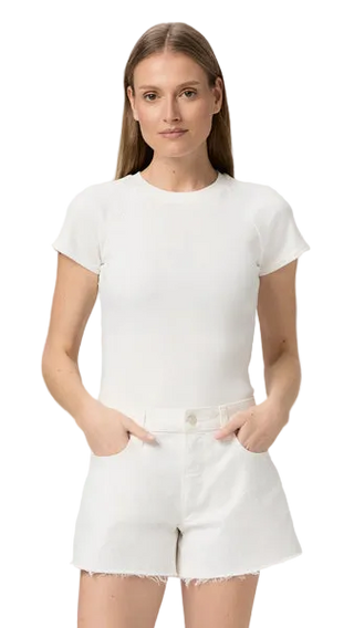 Paige Dylan Short W/ Raw Hem - Tonal Ecru