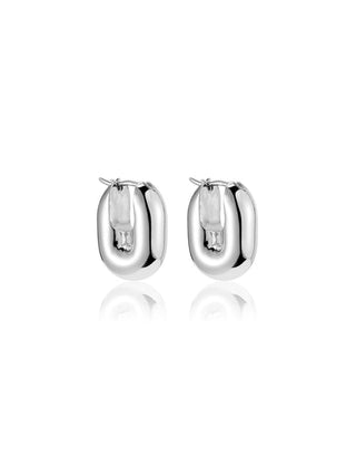 Puffy U-Link Earrings - High Polish Silver