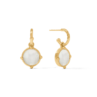 Honeybee Hoop & Charm Earring - Mother of Pearl