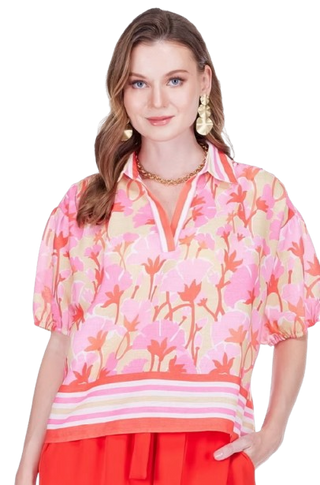 Joy Joy Striped Blossom Top - Blossom
