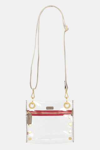 Hammitt Tony Small Clear - Pewter/Brushed Gold/Red Zip