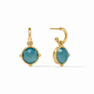 Honeybee Hoop & Charm Earring - Iridescent Montana Blue